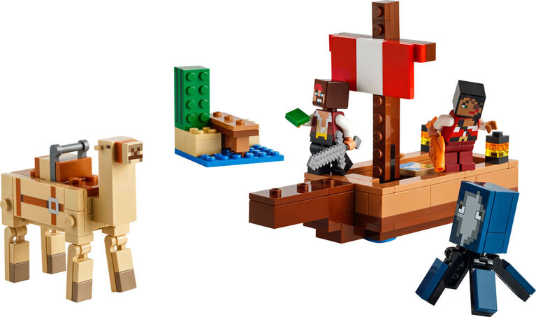 LEGO Minecraft The Pirate Ship Voyage Toy Boat Playset, Gift with Pirates, Squid and Camel 21259