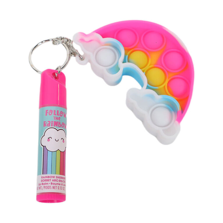 Lip Balm Pop It Keychain - Rainbow
