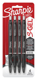 Sharpie S-Gel, Gel Pens, Medium Point (0.7 mm), Black Gel Ink Pens, 4 Count