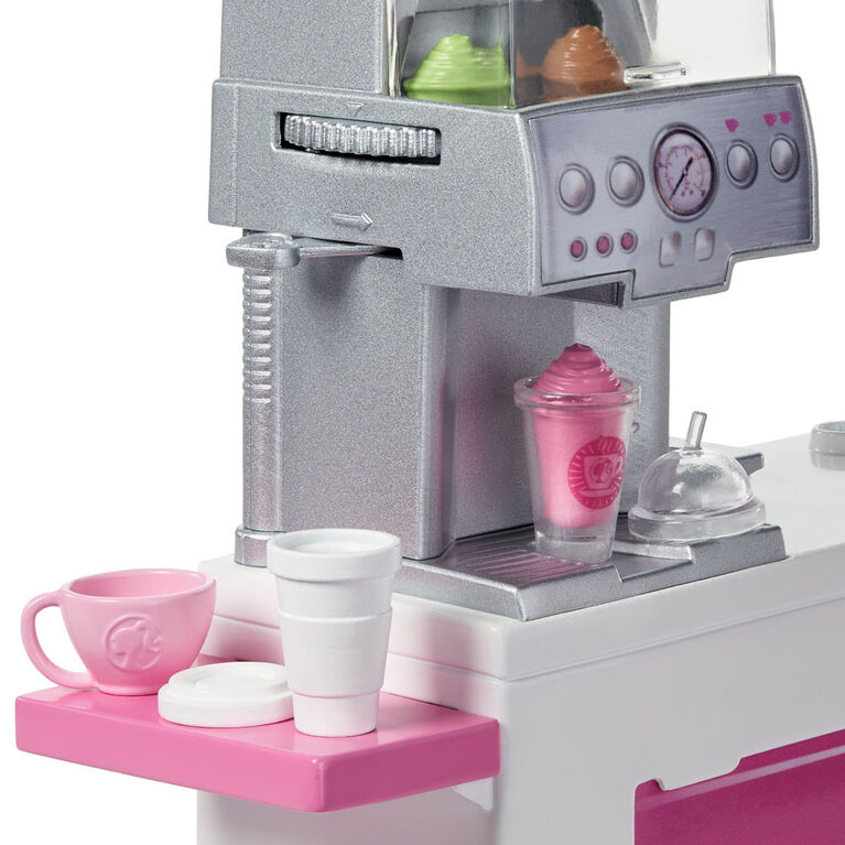 Barbie Coffee Shop With 12 In 30 40 Cm Blonde Curvy Doll And 20 Realistic Play Pieces Toys R Us