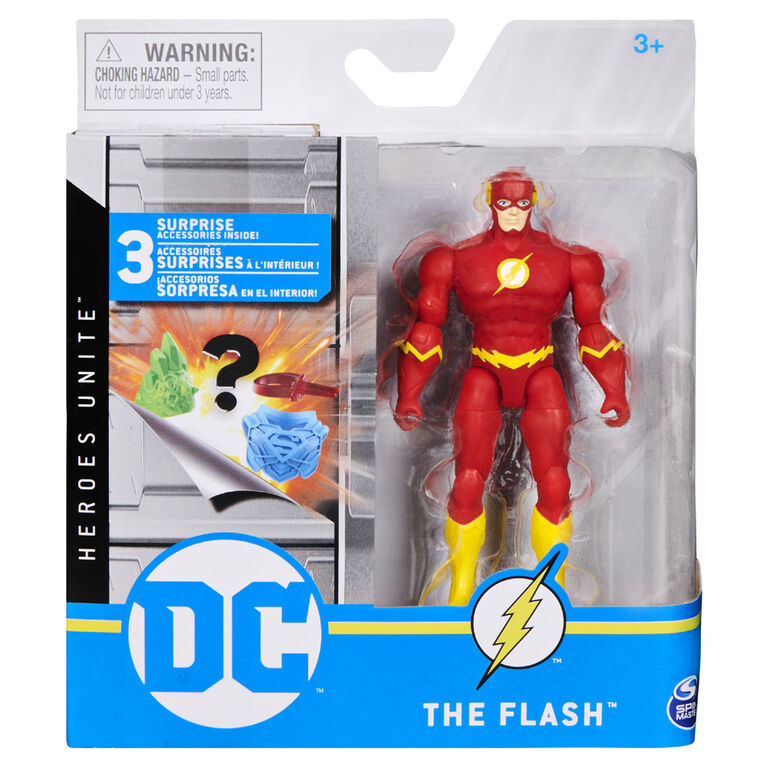 DC Comics, Figurine articulée THE FLASH de 10 cm avec 3 accessoires mystère, Adventure 3