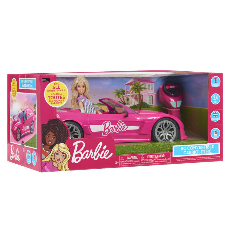 Voiture jouet Ensemble convertible Barbie rose avec télécommande