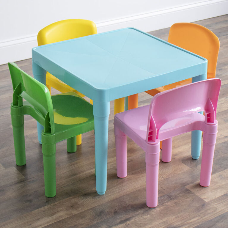 Ensemble table et chaises enfants avec 4 caisses jouets - Ciel & terre