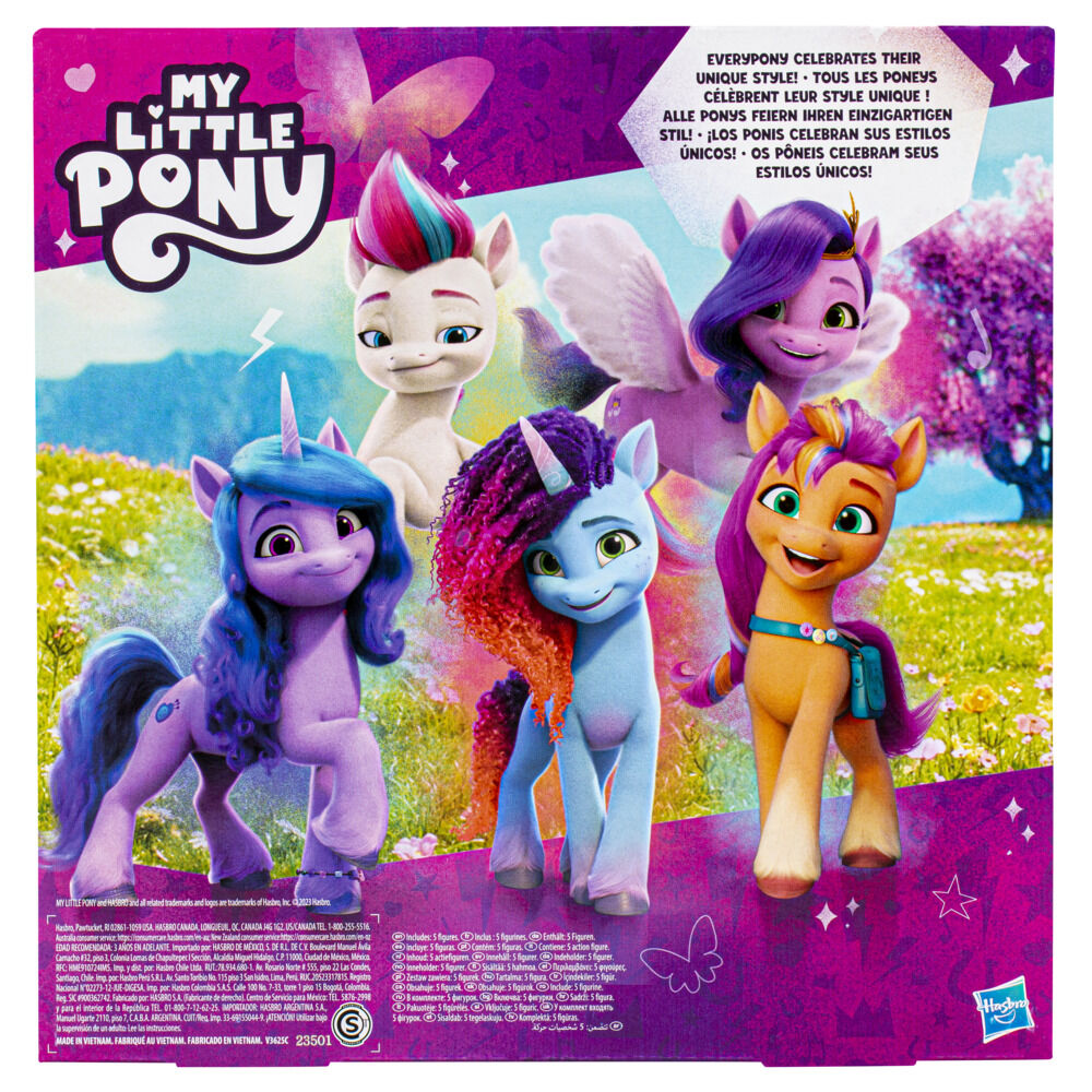 My Little Pony Toys Celebration Tails 5 Figure Set 3 Inch Small Dolls for Girls and Boys Unicorn Toys R Exclusive