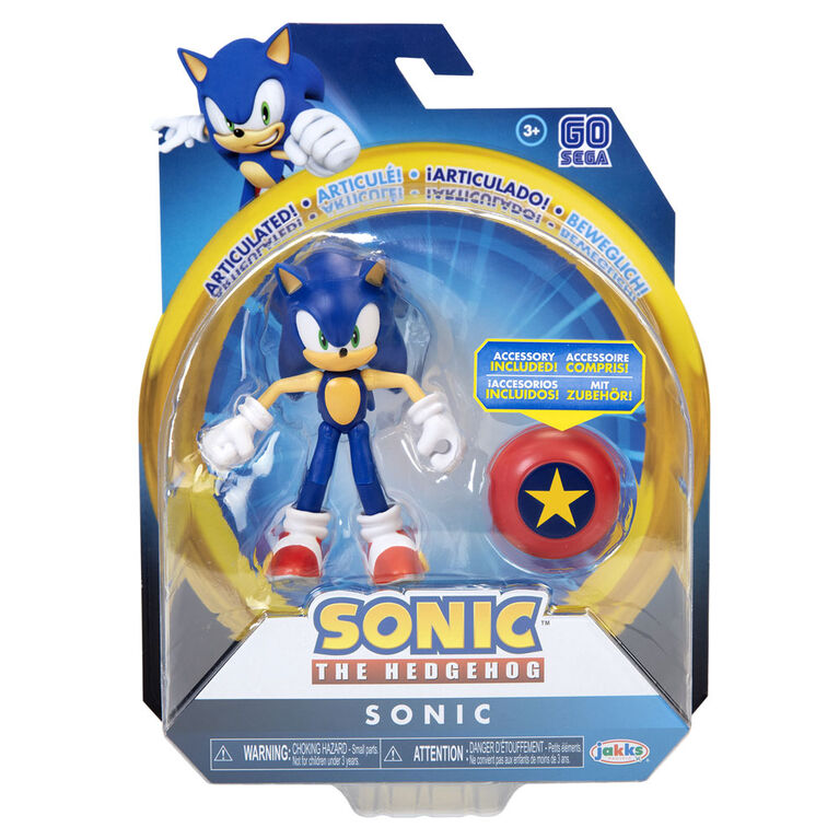 SONIC - Figures 4 pouces avec accessoires - Vague 1 - Sonic moderne avec Étoile 