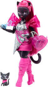 Monster High-Catty Noir-Poupée avec chat Amulette et accessoires