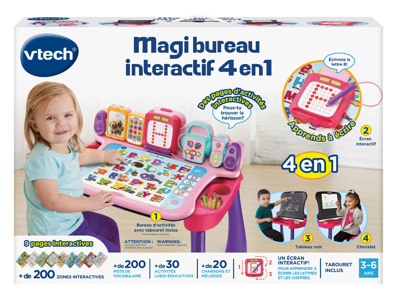 Vtech Explore and Write Activity Desk - Pink - Exclusive - French