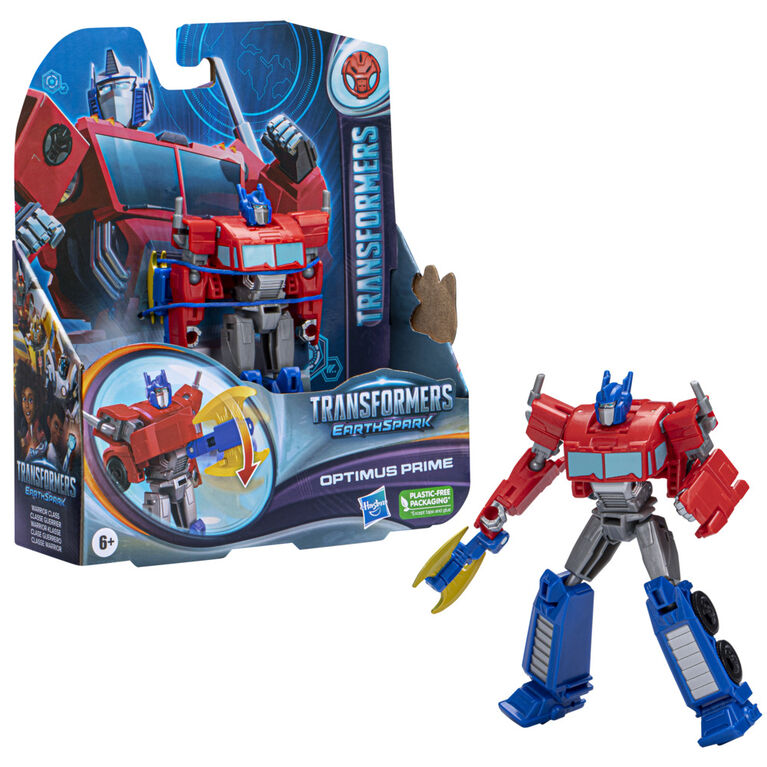 Transformers EarthSpark, figurine articulée Optimus Prime de 12,5 cm de classe Guerrier, jouet robot