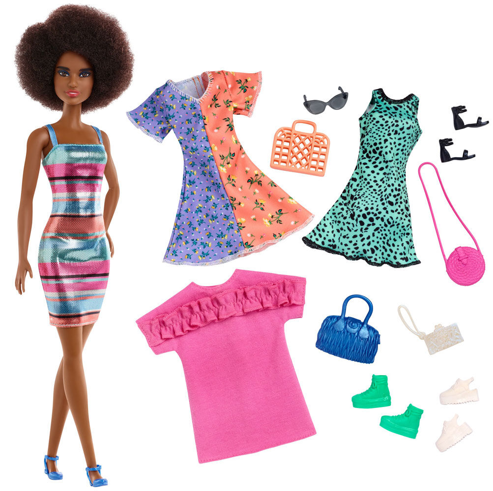 barbie doll and clothes set