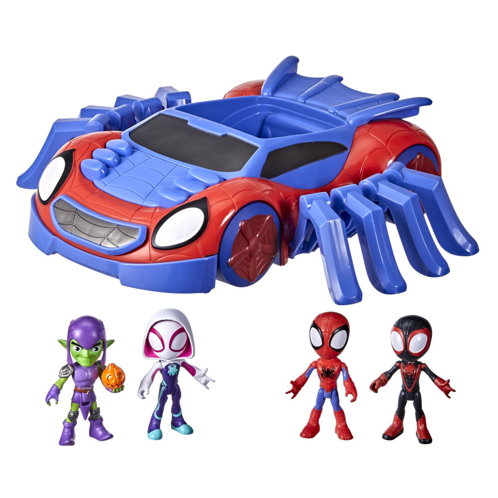 Hasbro Marvel Spidey and His Amazing Friends Web-Crawler Crew, Vehicle and  Four Action Figures - R Exclusive