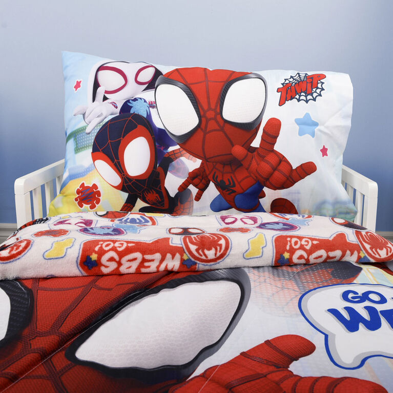 Marvel Spidey & His Amazing Friends Team Spidey White 3 Piece Toddler Sheet Set, 100% Microfiber