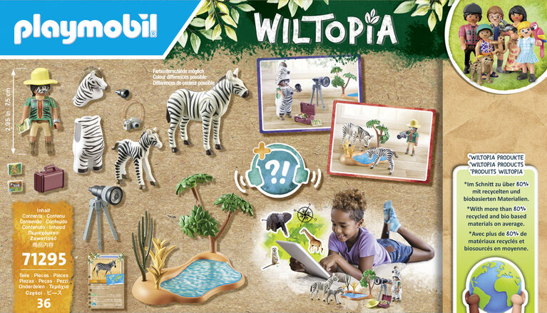Playmobil - Wiltopia - Photographe avec déguisement et zèbres