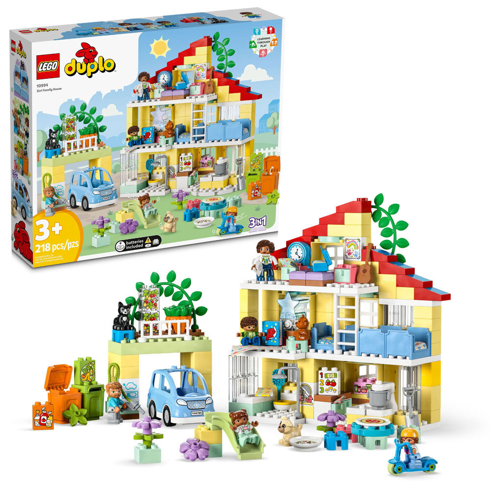 LEGO DUPLO Town 3in1 Family House 10994 Building Toy Set (218 Pieces)