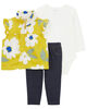 Carter's Three Piece Floral Little Vest Set Yellow 18M