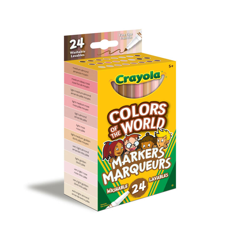 Crayons de couleur aux couleurs de la peau Colors of the World Crayola,  boîte de 24 Crayons de couleur aux couleurs de la peau 