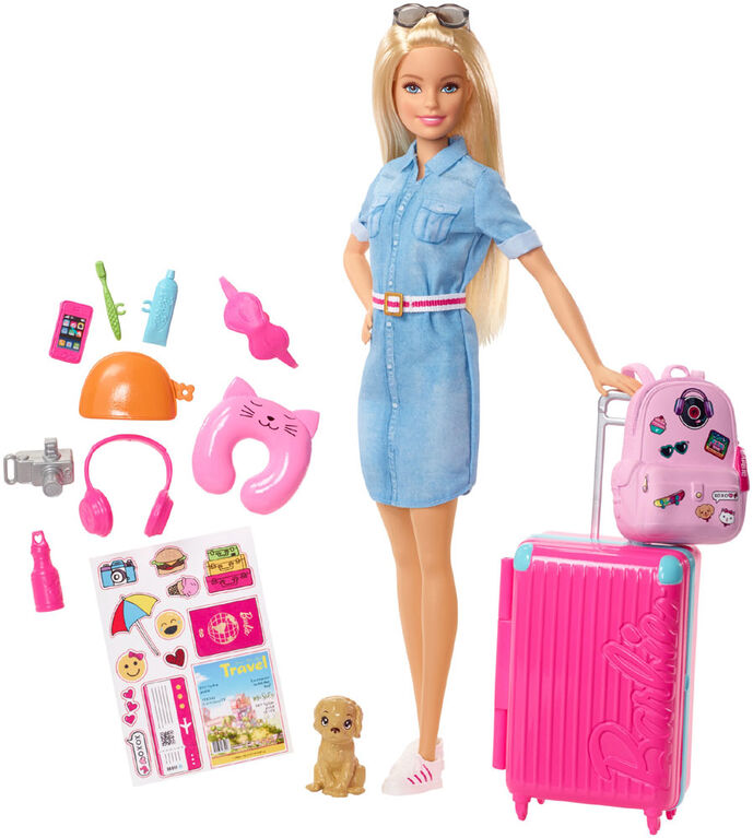 New Barbie travel doll playsets with suitcase, puppy and accessories 2022 