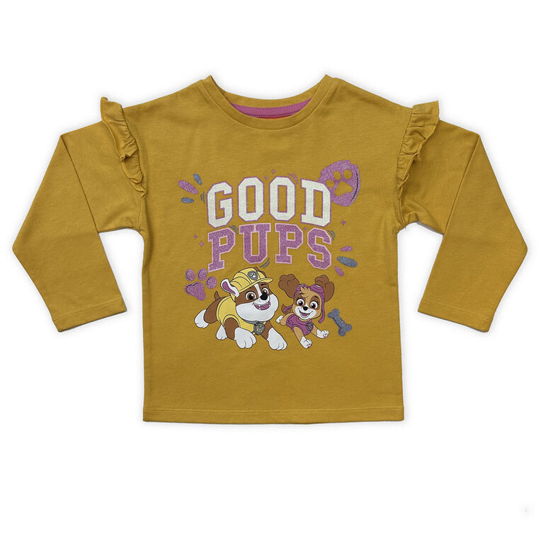 Paw Patrol Frill Long Sleeve Top - Yellow - 2T