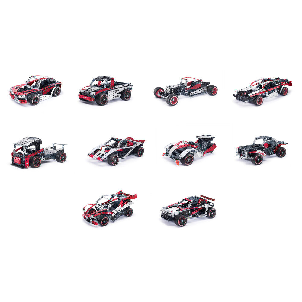 Meccano 25 in 1 Motorized Supercar STEM Model Building Kit with 347 Parts Real Tools and Working Lights