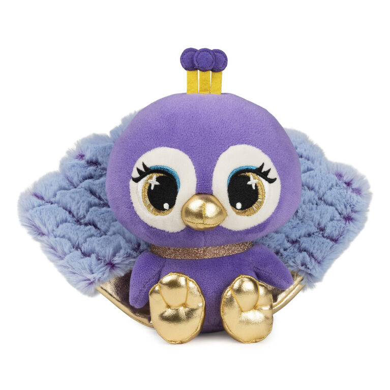 P.Lushes Designer Fashion Pets Priscilla Plume Peacock Premium Stuffed  Animal, Purple/Gold, 6