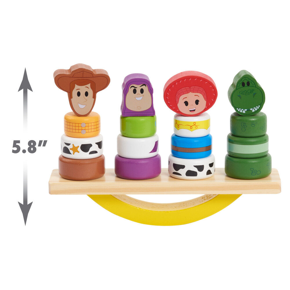 Disney Wooden Toys Toy Story Balance Blocks, 17-Piece Set Features