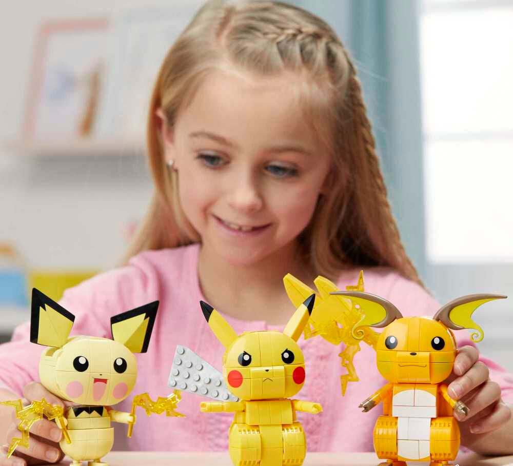 mega construx pikachu evolution trio