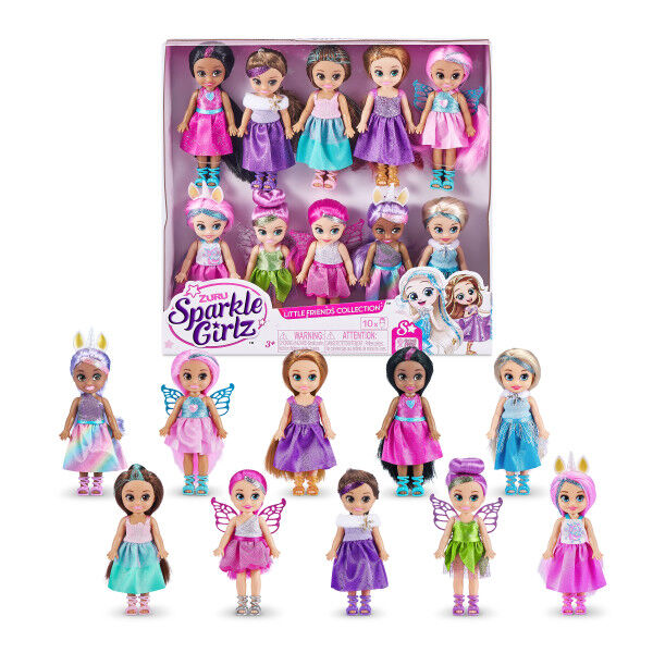 Zuru Sparkle Girlz Little Friends Set of 10 Dolls (Styles May Vary) - R  Exclusive