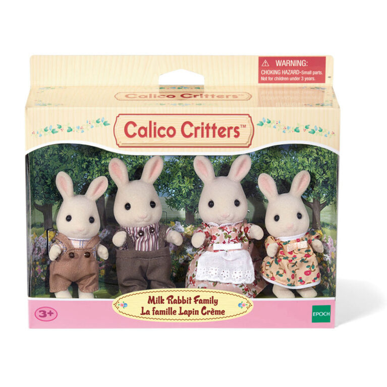 Calico Critters Sweeptea Rabbit Family, lot de 4 figurines de poupée à collectionner