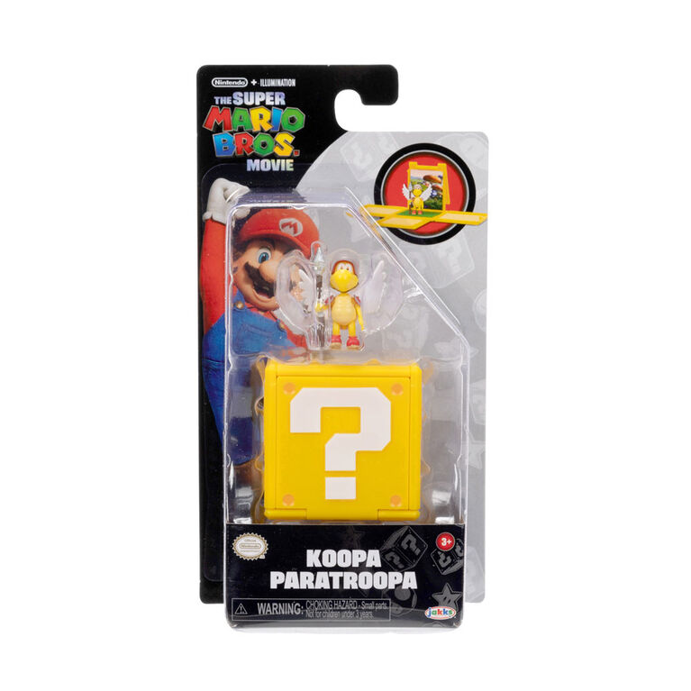 Super Mario Bros Le Film - Figurine miniature 1,25 avec Bloc Point  d'interrogation - Mario