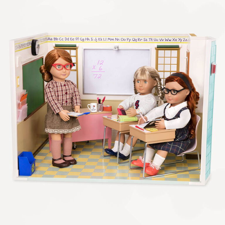  Our Generation- Awesome Academy School Set- Playset, Dolls and  School House for 18 inch Dolls- for Ages 3+ : Toys & Games
