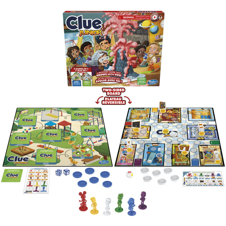 Clue, jeu de plateau pour enfants, jeu Clue revisité, pour 2 à 6 joueurs,  jeu d'enquête, jeu de détective, jeu familial pour enfants et adultes, à  partir de 8 ans À partir