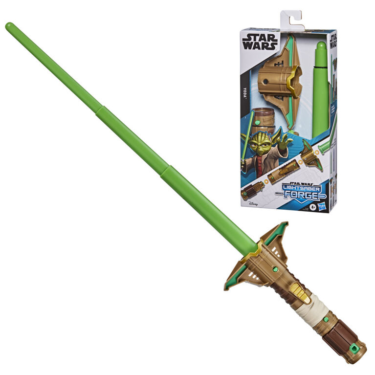 Star Wars Lightsaber Forge, Sabre laser de Yoda à lame verte extensible, jouet de déguisement personnalisable