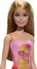 Beach Barbie Doll with Blond Hair Wearing Pink Palm Tree-Print Swimsuit
