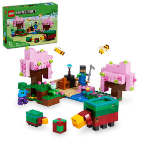 LEGO Minecraft The Cherry Blossom Garden Exploration Toy with a Sniffer, Zombie and Bees 21260