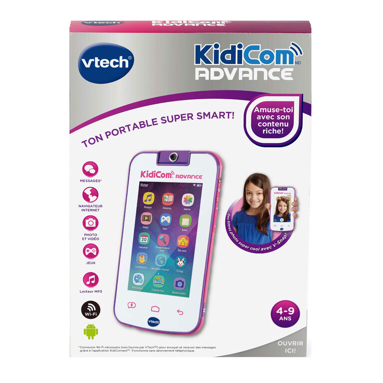 VTech – KidiCom Max Rose – Smartphone pour enfant évolutif, ultra  résistant, sécurisé, avec appareil photo intégré – Version FR