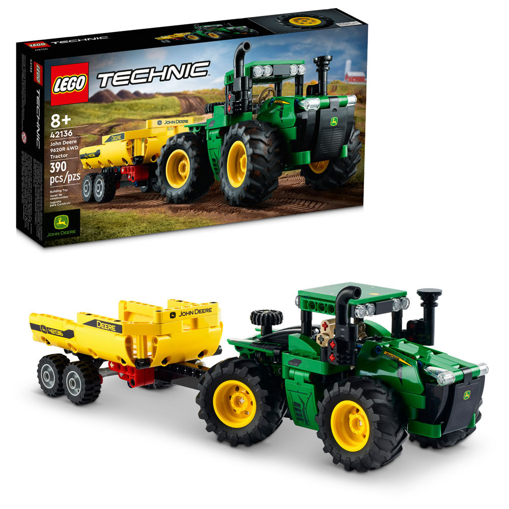 LEGO Technic John Deere 9620R 4WD Tractor 42136 Model Building Kit 390 Pieces