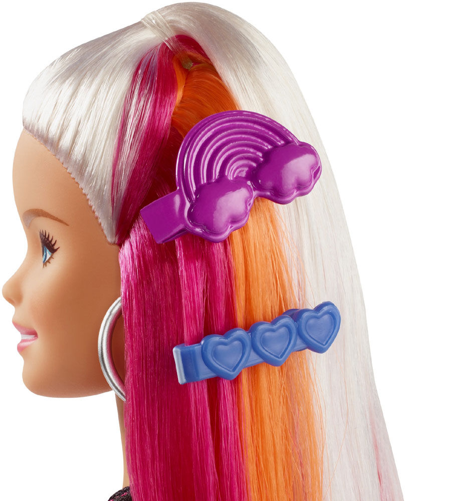 doll rainbow hair