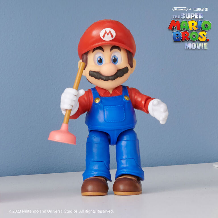 Super Mario Bros Le Film - Série de figurines de 5 avec accessoire -  Figurine Toad avec Poêle à frire comme accessoire
