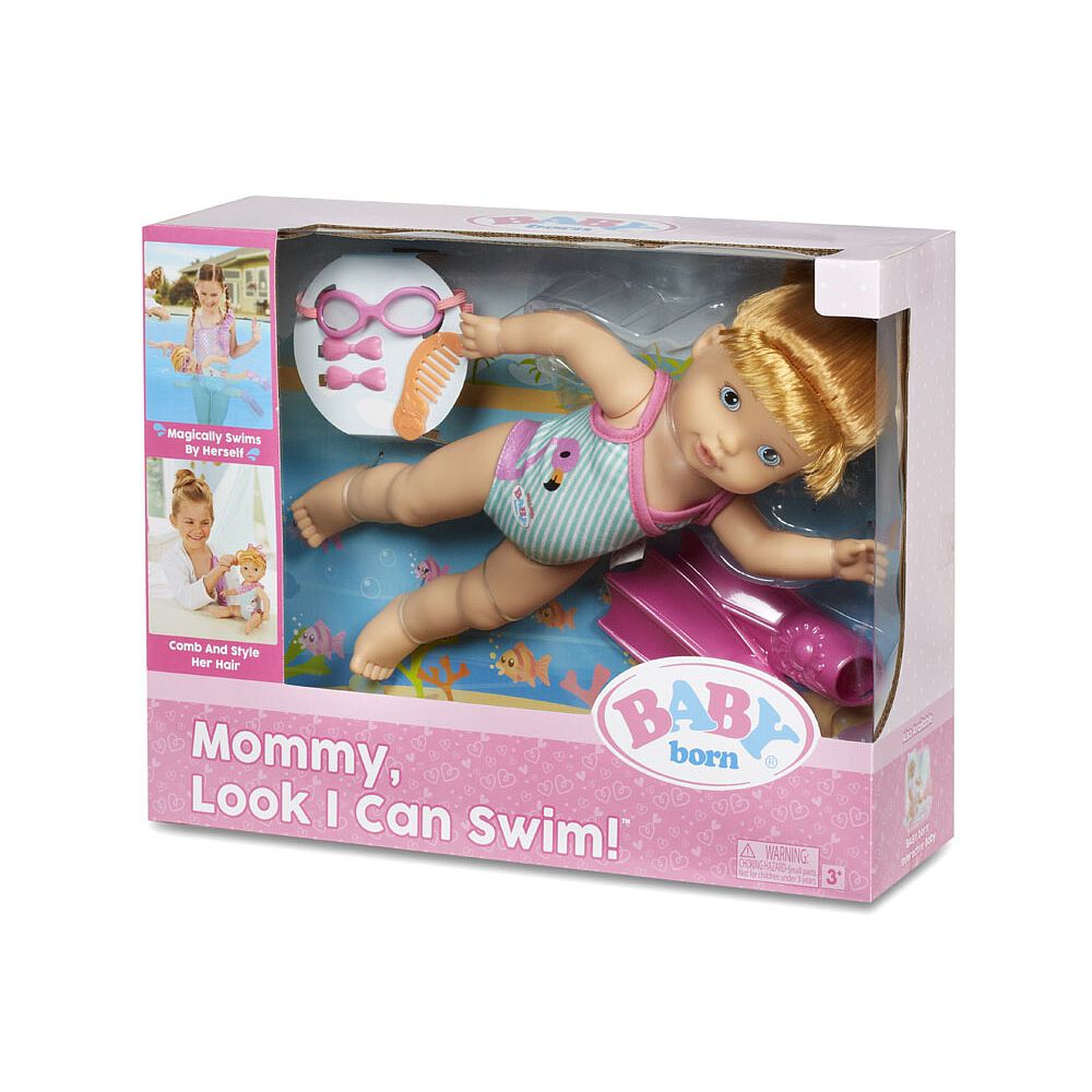 baby born mommy look i can swim