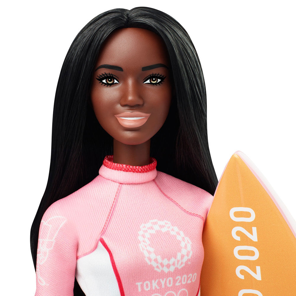 Barbie Olympic Games Tokyo 2020 Surfer Doll with Surf Uniform, Tokyo 2020  Jacket, Medal, Tokyo 2020 Surfboard with Fins