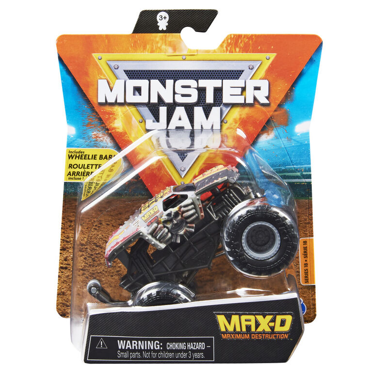 Monster Jam, Official Max-D Monster Truck, Die-Cast Vehicle, Wreckless Trucks Series, 1:64 Scale