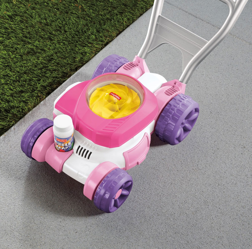 fisher price pink bubble lawn mower