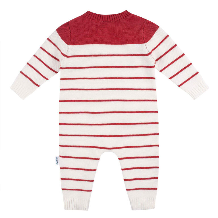 Gerber Childrenswear - 1 Pack Sweater Knit Romper - Red + White