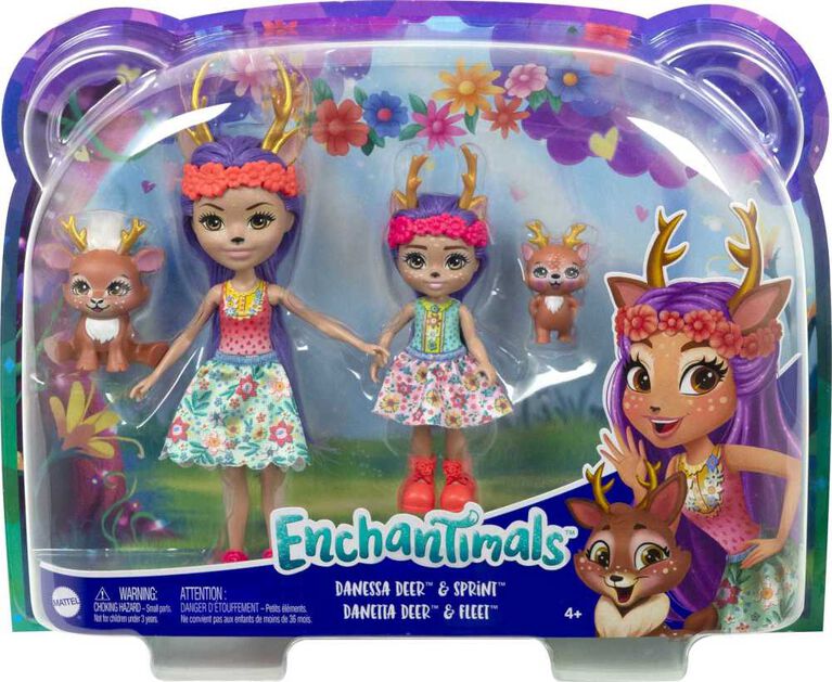 Enchantimals-Soeurs Danessa et Danetta Biche et 2 figurines animales - Notre exclusivité