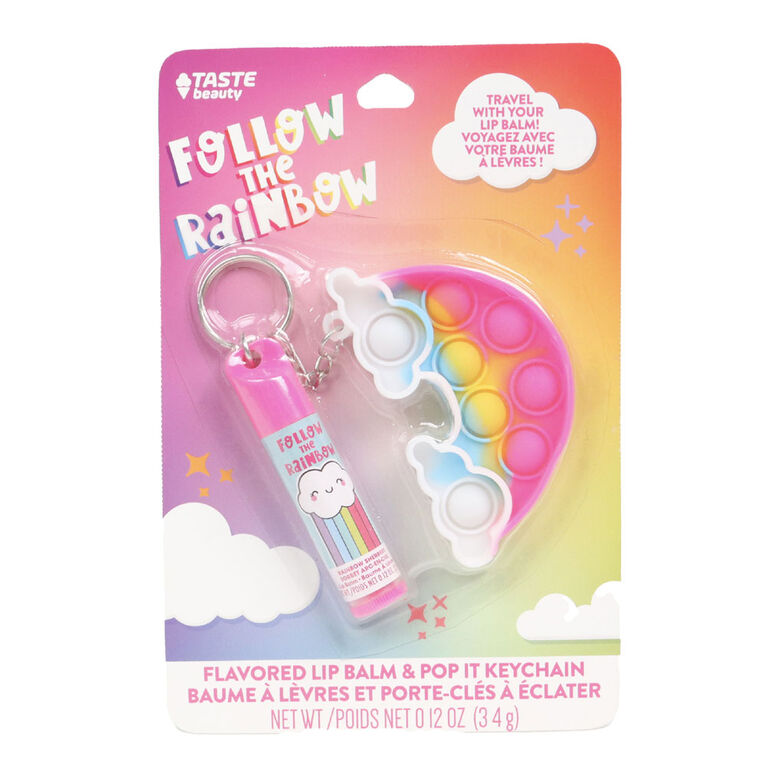 Lip Balm Pop It Keychain - Rainbow