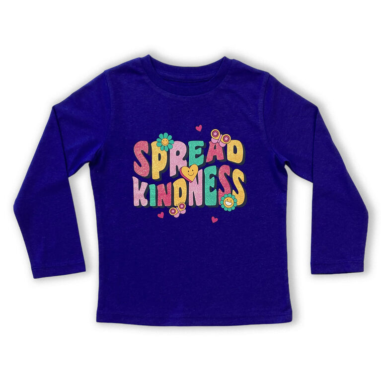 Spread Kindness Long Sleeve Tee - Purple - 5T