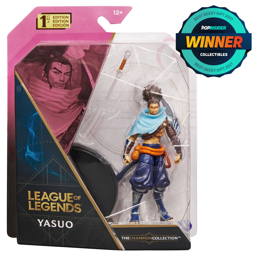 League of Legends, 4-Inch Yasuo Collectible Figure w/ Premium