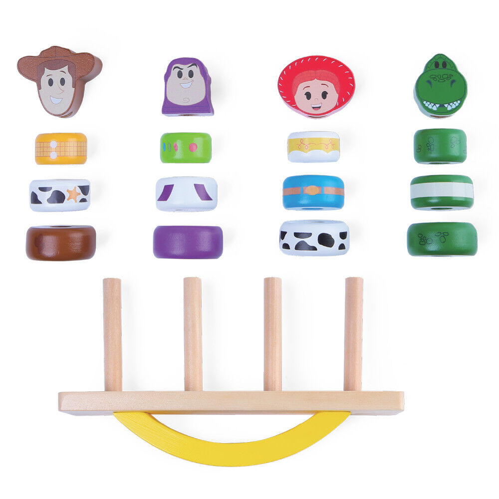 Disney Wooden Toys Toy Story Balance Blocks, 17-Piece Set Features