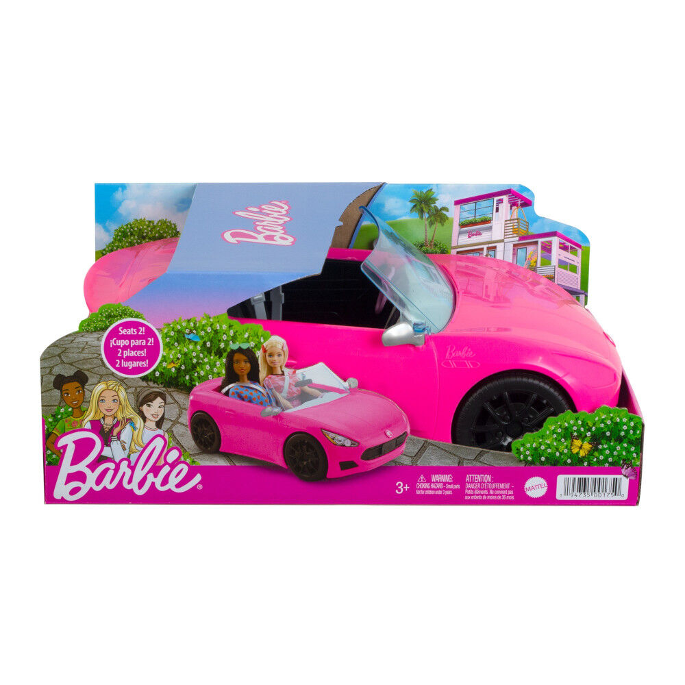 Pink convertible deals barbie car