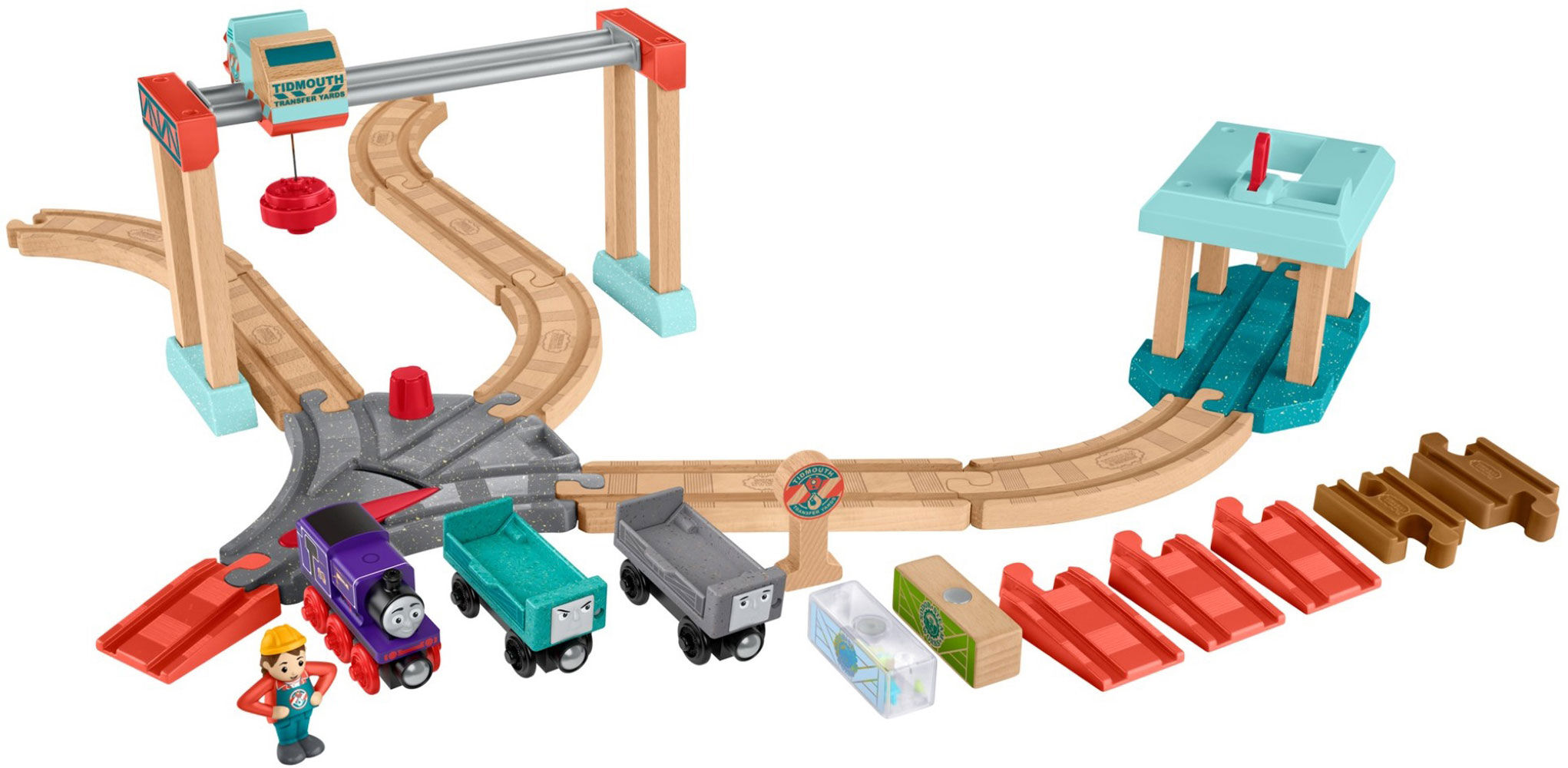 thomas wooden railway lift and load set