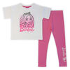 Barbie 2 Piece Tee & Legging Set - White/Pink 6